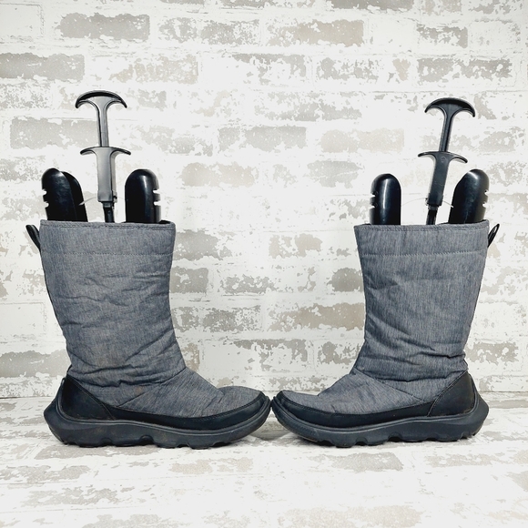 Crocs Duet Busy Day Fleece Lined Round Toe Grey Nylon Boots O211 - Picture 7 of 12